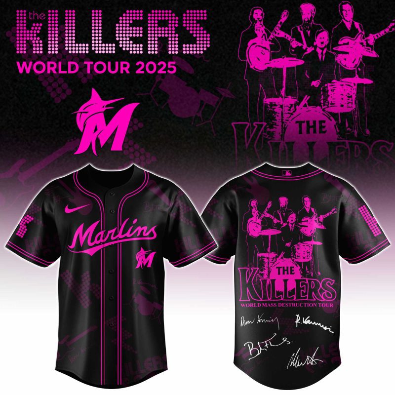 Miami Marlins MLB x The Killers 24th Anniversary Tour Personalized Baseball Jersey For Fans