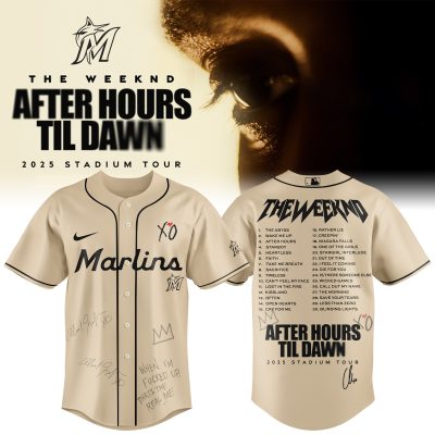 Miami Marlins MLB x The Weeknd After Hours Til Dawn Personalized Baseball Jersey For Fans