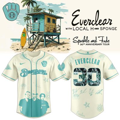 Milwaukee Brewers MLB x Everclear 30th Anniversary Tour Personalized Baseball Jersey For Fans