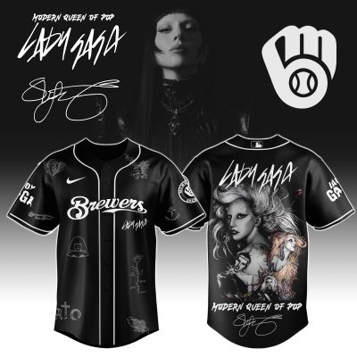 Milwaukee Brewers MLB x Lady Gaga The Mayhem Ball Tour Personalized Baseball Jersey For Fans