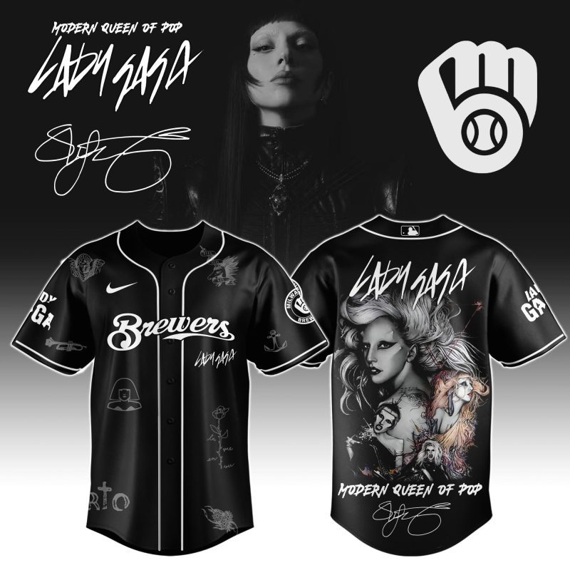 Milwaukee Brewers MLB x Lady Gaga The Mayhem Ball Tour Personalized Baseball Jersey For Fans