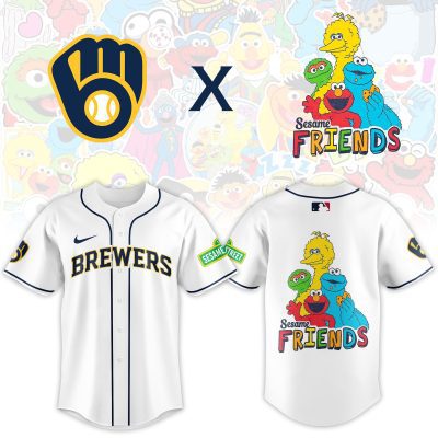 Milwaukee Brewers MLB x Sesame Street Night Personalized Baseball Jersey For Fans