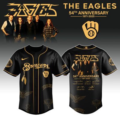 Milwaukee Brewers MLB x The Eagles 54th Anniversary Tour Personalized Baseball Jersey For Fans
