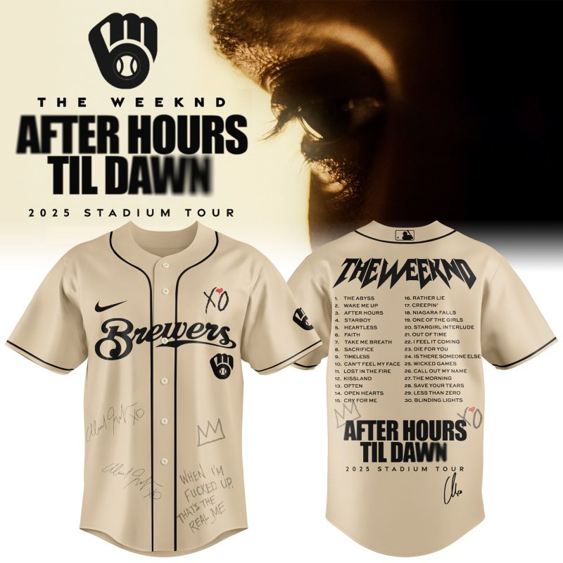 Milwaukee Brewers MLB x The Weeknd After Hours Til Dawn Personalized Baseball Jersey For Fans