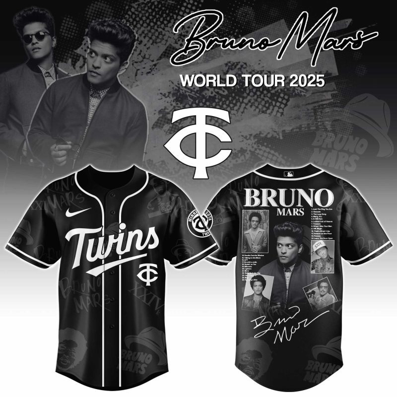 Minnesota Twins MLB x Bruno Mars at Park MGM Personalized Baseball Jersey For Fans