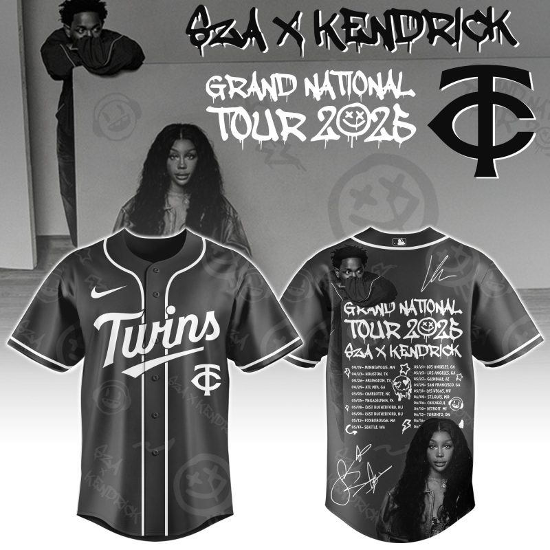 Minnesota Twins MLB x Kendrick Lamar x SZA Grand National Tour Personalized Baseball Jersey For Fans