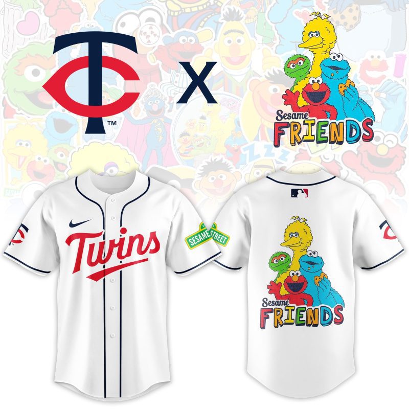 Minnesota Twins MLB x Sesame Street Night Personalized Baseball Jersey For Fans