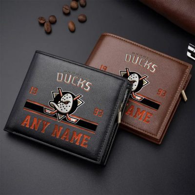 NHL Anaheim Ducks Personalized Name Leather Wallet