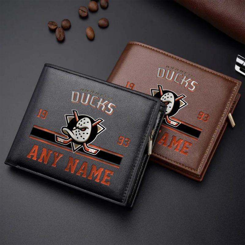 NHL Anaheim Ducks Personalized Name Leather Wallet