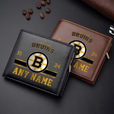NHL Boston Bruins Personalized Name Leather Wallet