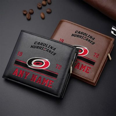 NHL Carolina Hurricanes Personalized Name Leather Wallet