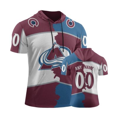 NHL Colorado Avalanche Personalized Home Mix Away Short Sleeve Hoodie