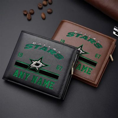 NHL Dallas Stars Personalized Name Leather Wallet