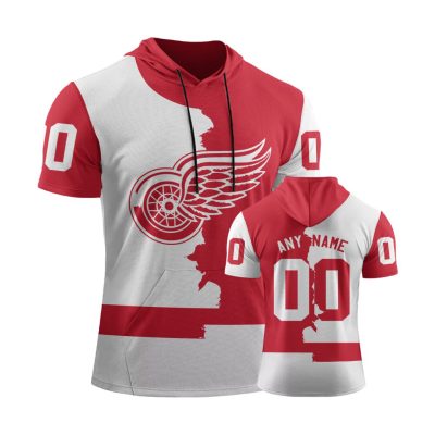 NHL Detroit Red Wings Personalized Home Mix Away Short Sleeve Hoodie