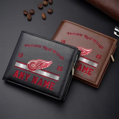 NHL Detroit Red Wings Personalized Name Leather Wallet