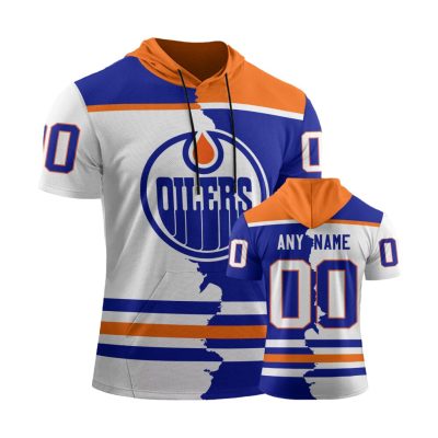 NHL Edmonton Oilers Personalized Home Mix Away Short Sleeve Hoodie
