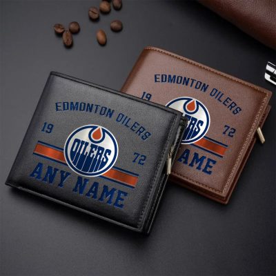 NHL Edmonton Oilers Personalized Name Leather Wallet
