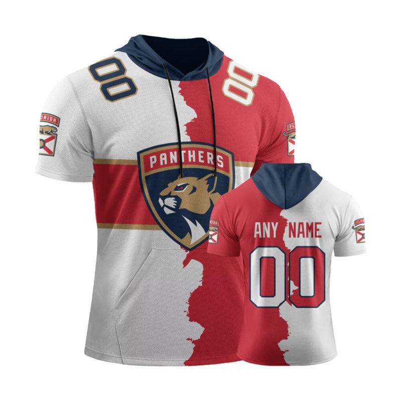 NHL Florida Panthers Personalized Home Mix Away Short Sleeve Hoodie
