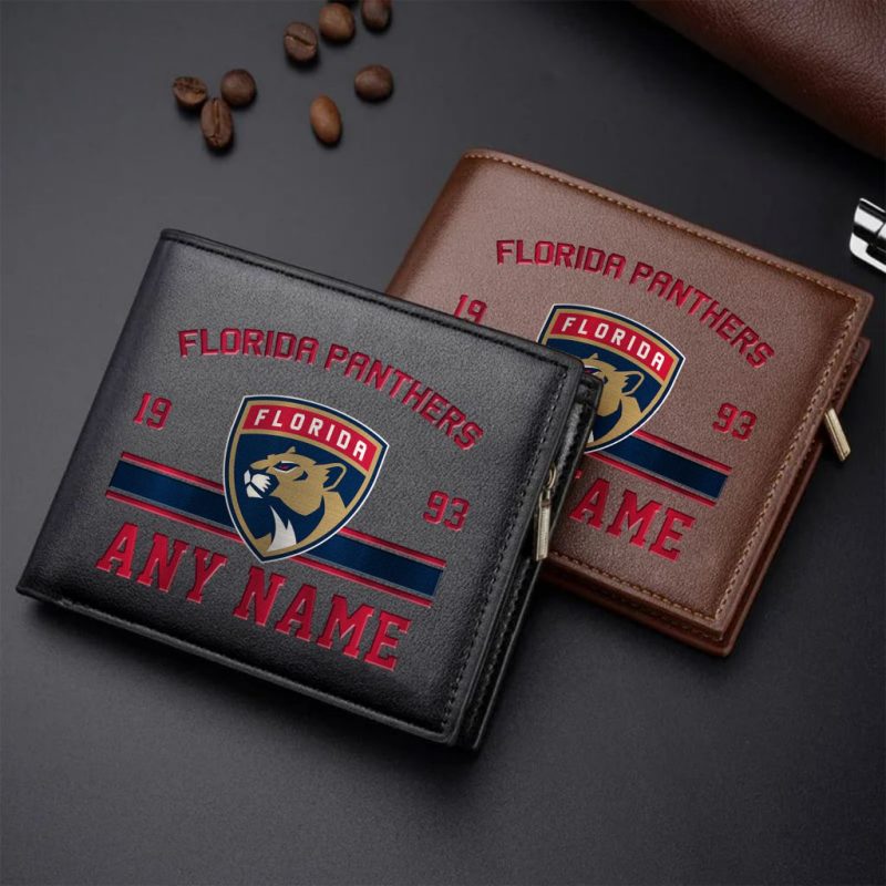 NHL Florida Panthers Personalized Name Leather Wallet