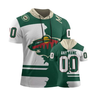 NHL Minnesota Wild Personalized Home Mix Away Short Sleeve Hoodie