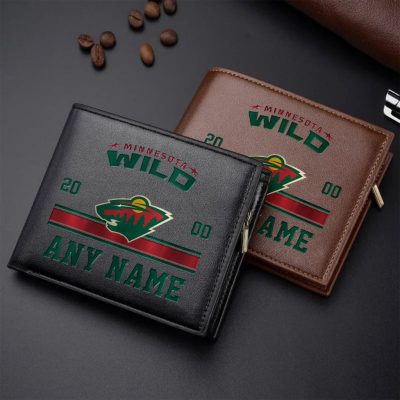 NHL Minnesota Wild Personalized Name Leather Wallet