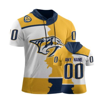 NHL Nashville Predators Personalized Home Mix Away Short Sleeve Hoodie