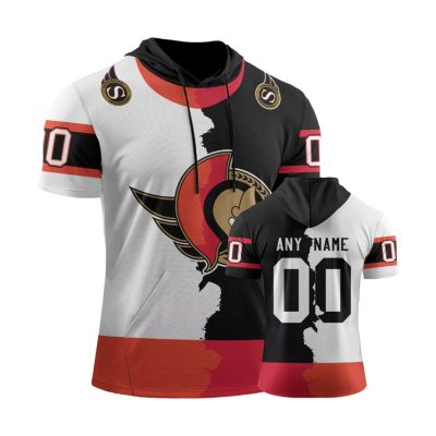 NHL Ottawa Senators Personalized Home Mix Away Short Sleeve Hoodie