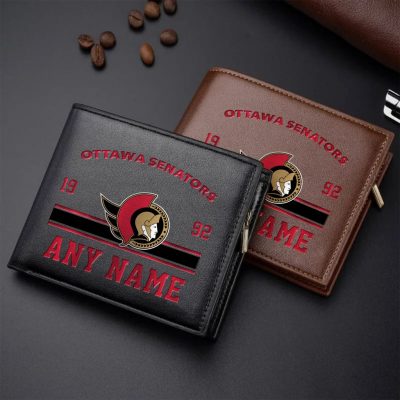 NHL Ottawa Senators Personalized Name Leather Wallet