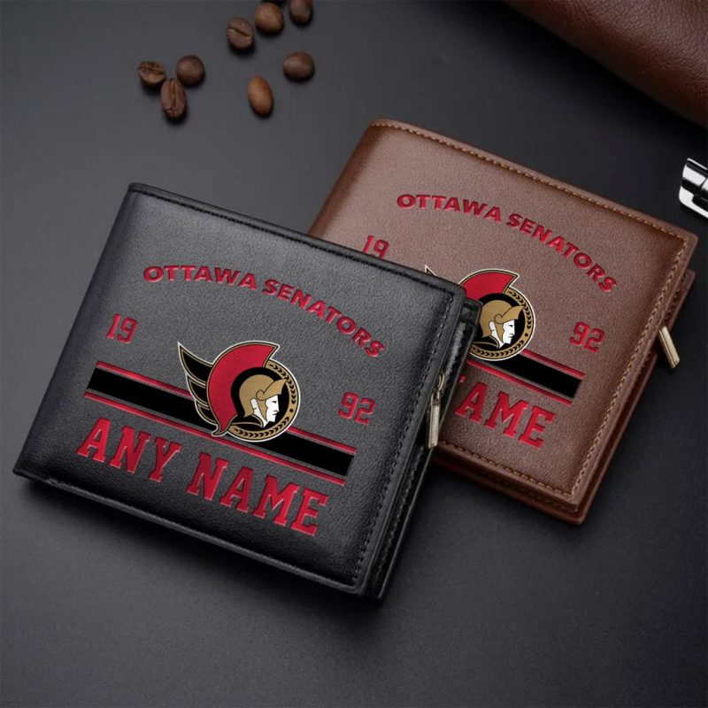 NHL Ottawa Senators Personalized Name Leather Wallet