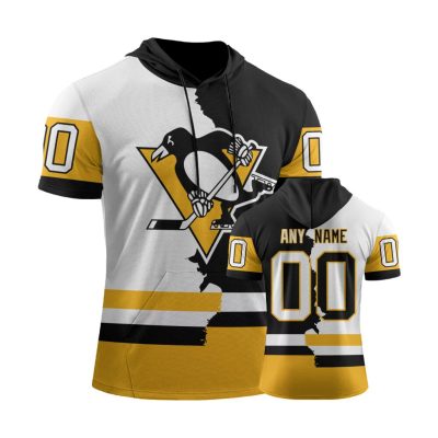 NHL Pittsburgh Penguins Personalized Home Mix Away Short Sleeve Hoodie