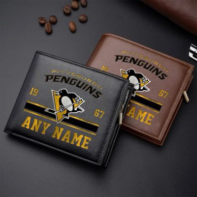 NHL Pittsburgh Penguins Personalized Name Leather Wallet