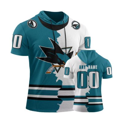 NHL San Jose Sharks Personalized Home Mix Away Short Sleeve Hoodie