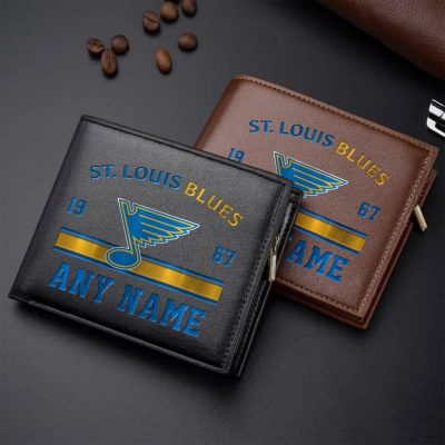 NHL St. Louis Blues Personalized Name Leather Wallet