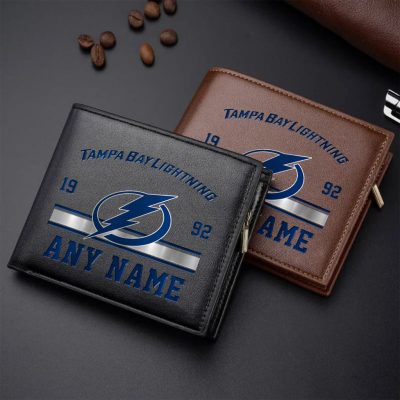 NHL Tampa Bay Lightning Personalized Name Leather Wallet