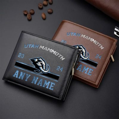 NHL Utah Hockey Club Personalized Name Leather Wallet