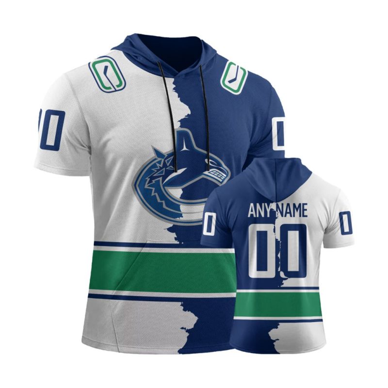 NHL Vancouver Canucks Personalized Home Mix Away Short Sleeve Hoodie