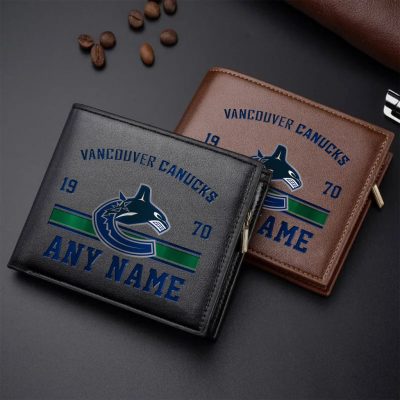 NHL Vancouver Canucks Personalized Name Leather Wallet