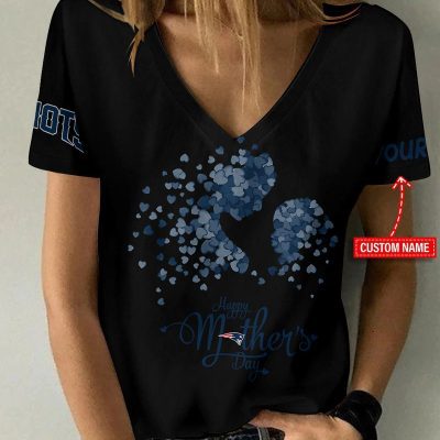 New England Patriots Happy Mother's Day Summer Women V-neck T-shirt  VNT1317