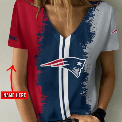 New England Patriots Personalized V-neck Women T-shirt  VNT1326