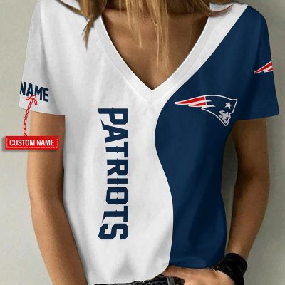New England Patriots Personalized V-neck Women T-shirt VNT1327
