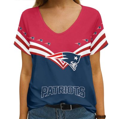 New England Patriots Personalized V-neck Women T-shirt VNT1328