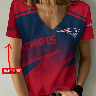 New England Patriots Personalized V-neck Women T-shirt  VNT1329