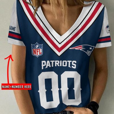 New England Patriots Personalized V-neck Women T-shirt  VNT1331