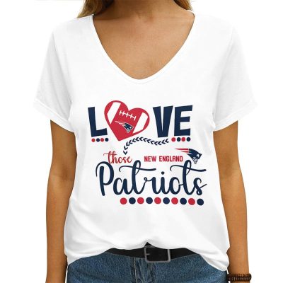 New England Patriots V-neck Women T-shirt  VNT1318