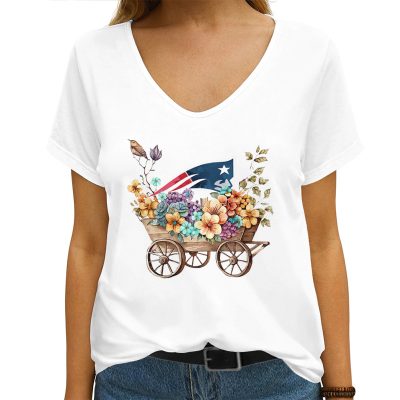 New England Patriots V-neck Women T-shirt  VNT1319