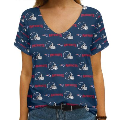 New England Patriots V-neck Women T-shirt VNT1323