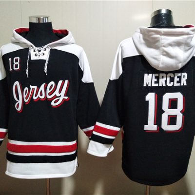 New Jersey Devils #18 Dawson Mercer Black/White Ageless Lace-Up Pullover Hoodie