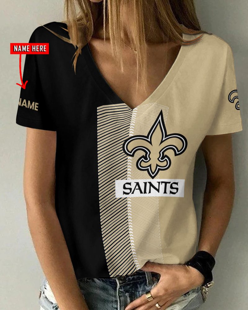 New Orleans Saints Personalized V-neck Women T-shirt  VNT1337