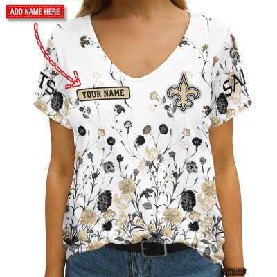 New Orleans Saints Personalized V-neck Women T-shirt VNT1340