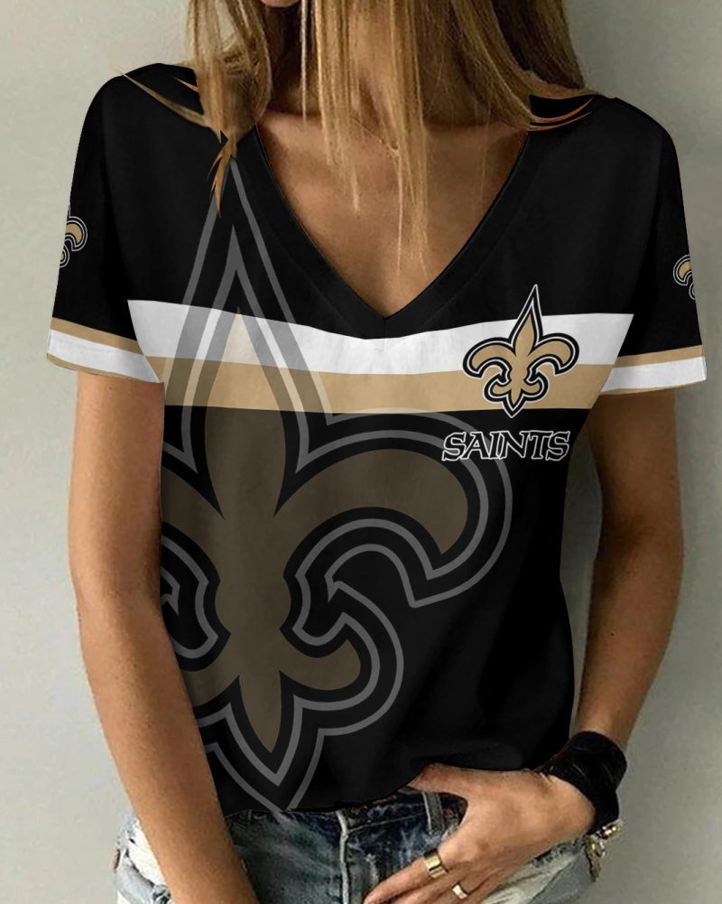 New Orleans Saints V-neck Women T-shirt  VNT1342